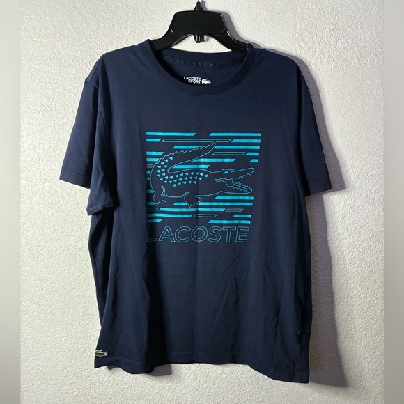 Lacoste Men's Navy Graphic T-Shirt XXL - Picture 4 of 15